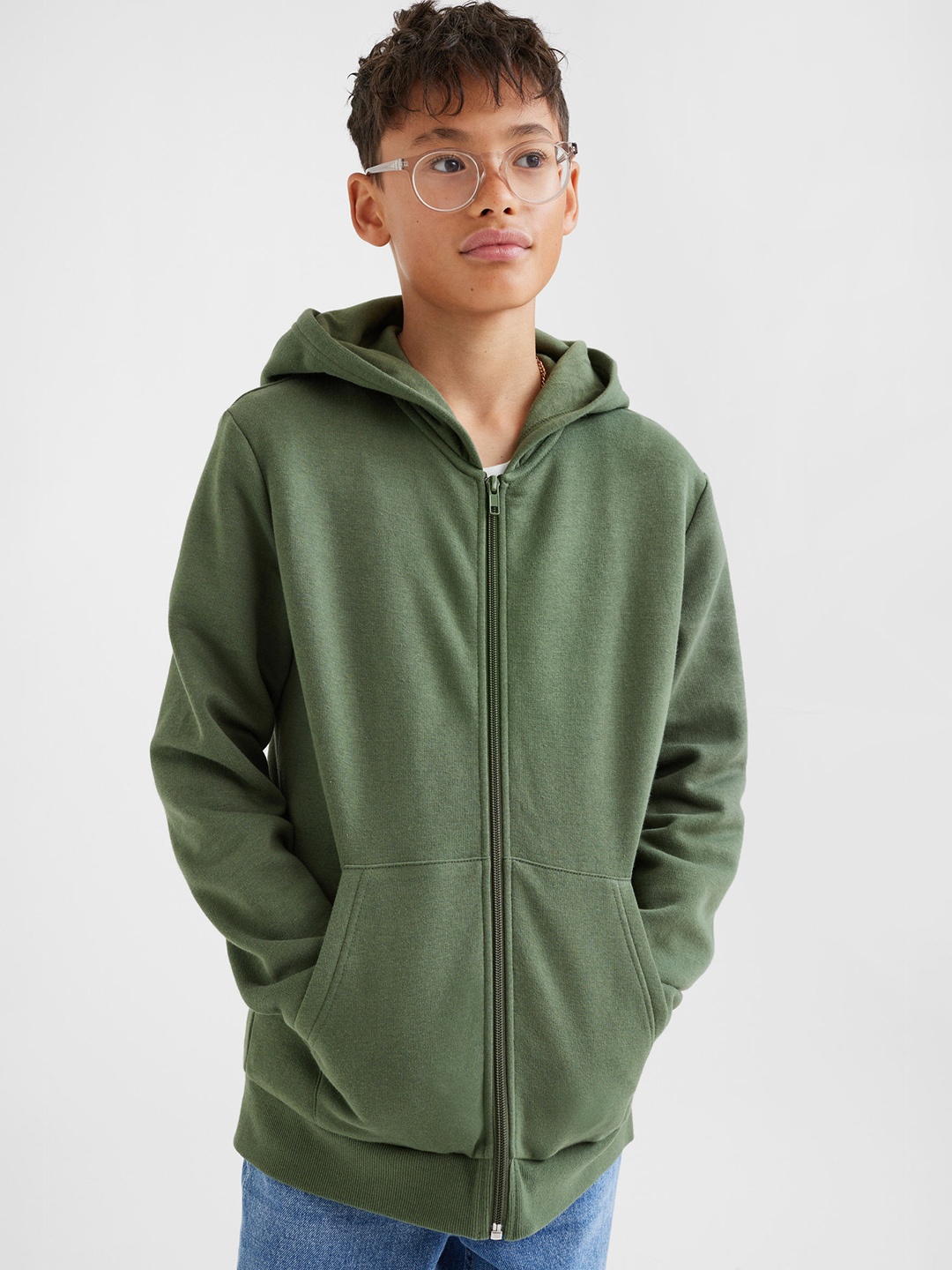 

H&M Boys Green Zip-Through Hoodie