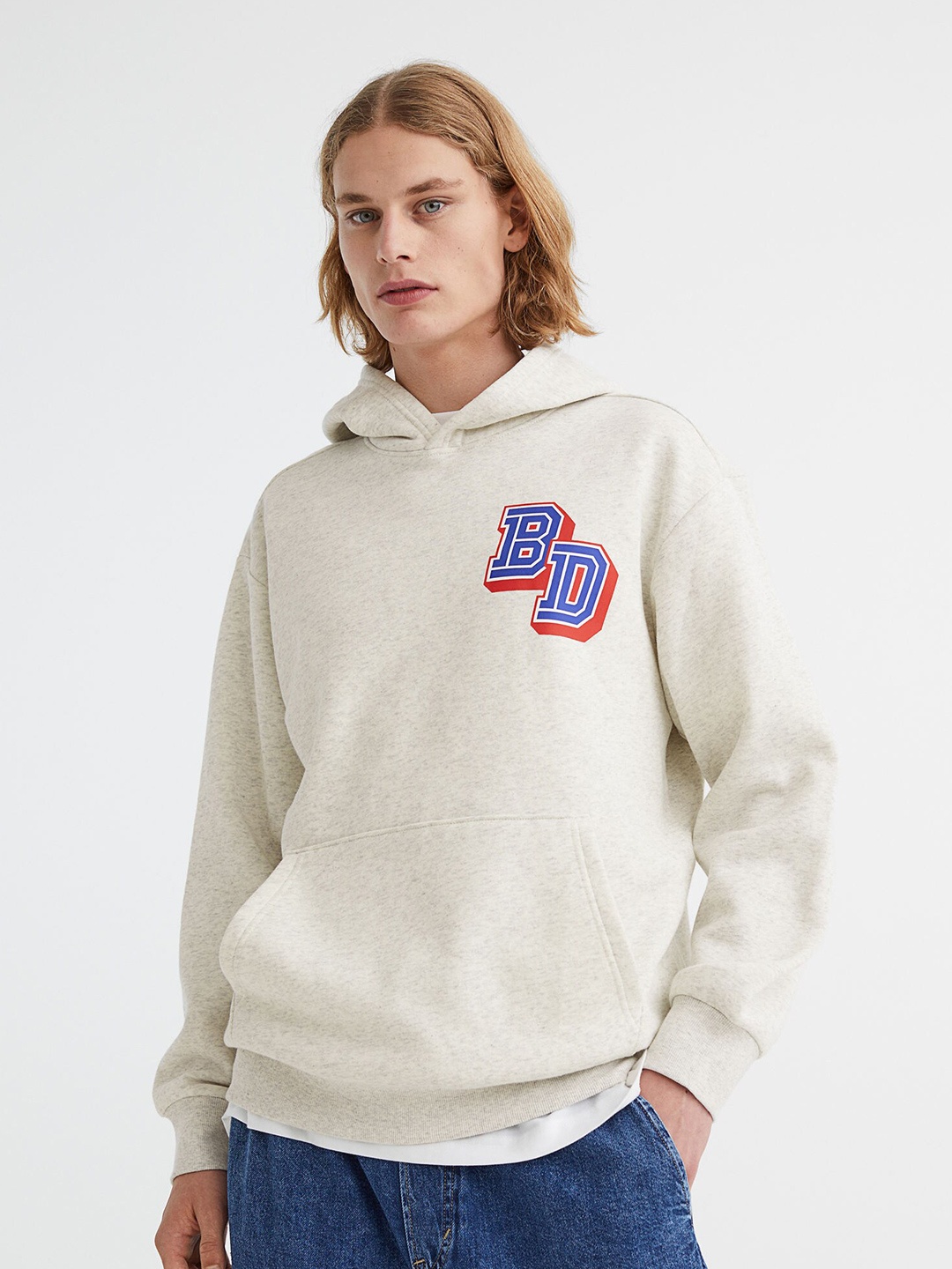 

H&M Men Grey Melange Sweatshirt