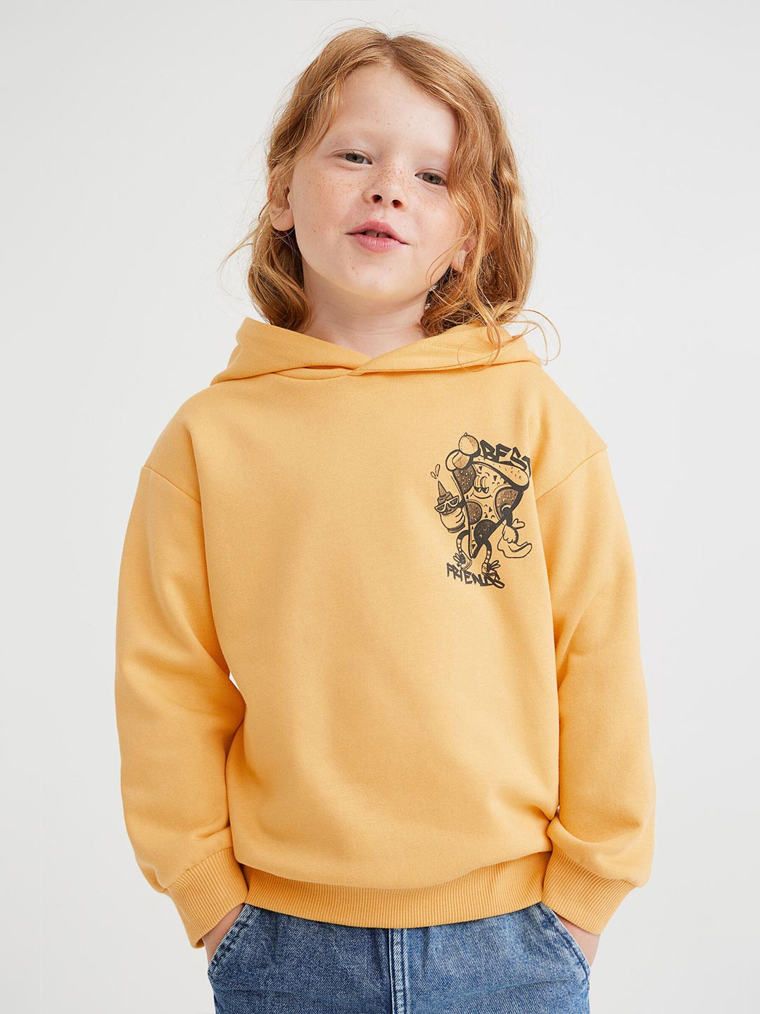 

H&M Yellow Printed Hoodie, Multi