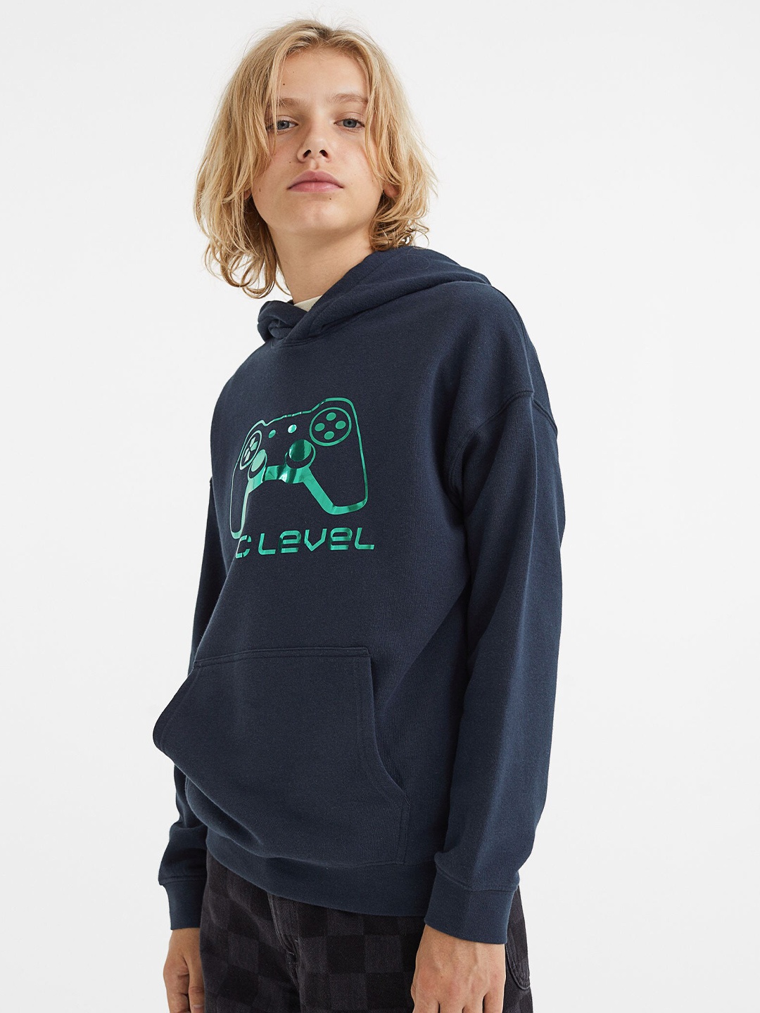 

H&M Boys Blue Printed Hoodie