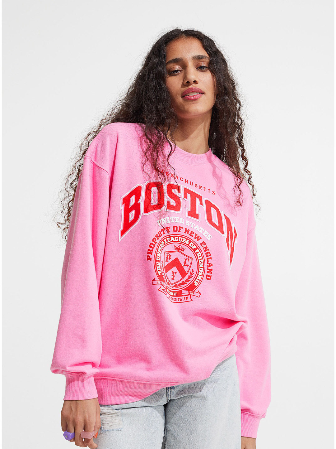 

H&M Pink Printed Sweatshirt