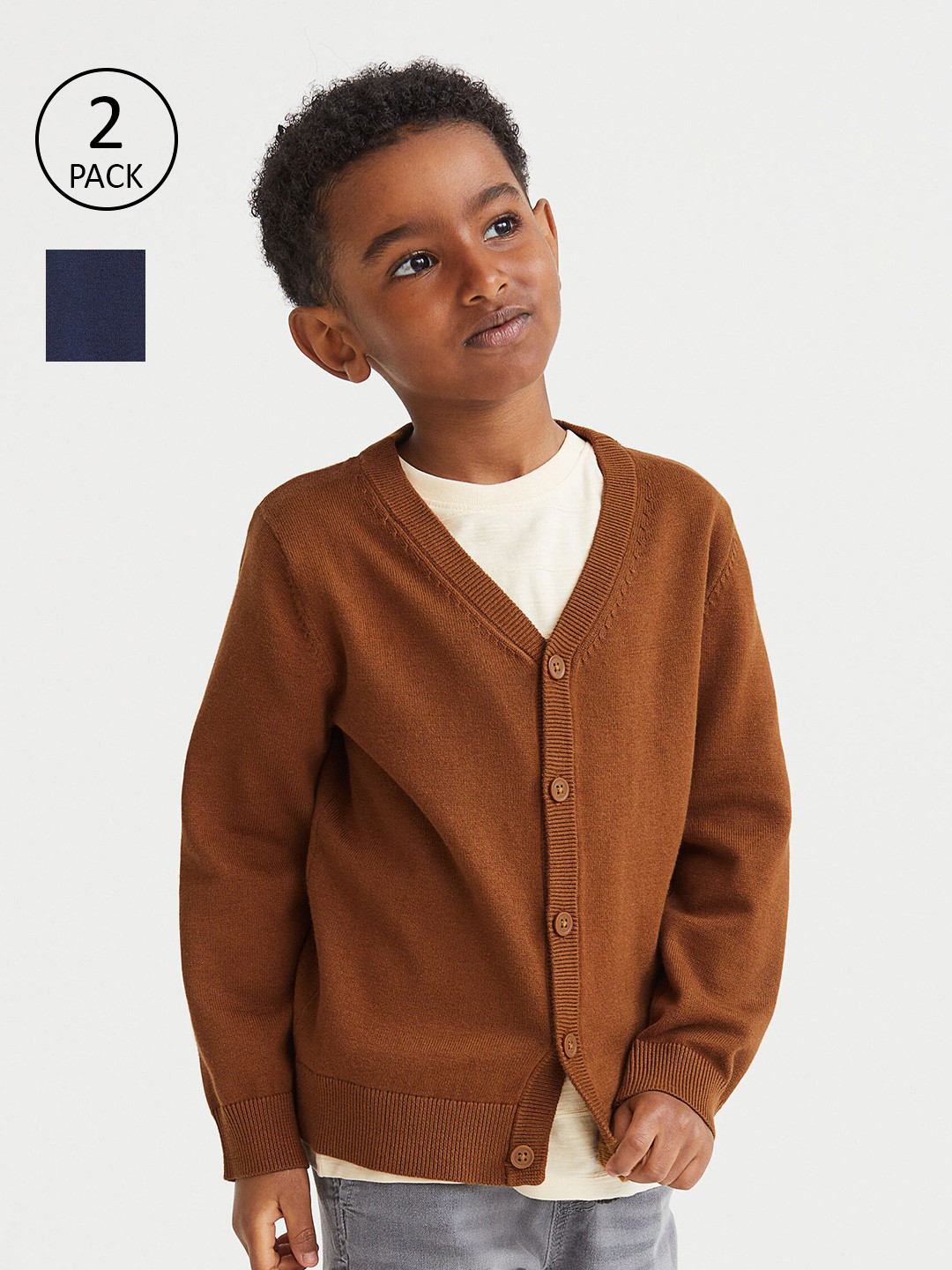 

H&M Boys Blue & Brown 2-Pack Cotton Cardigans