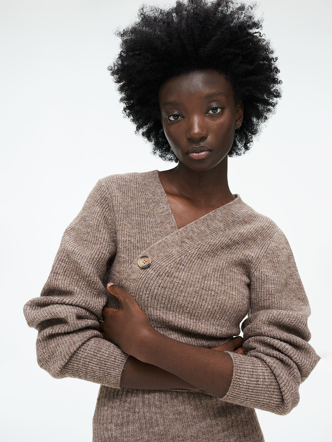 

H&M Women Brown Short Cardigan
