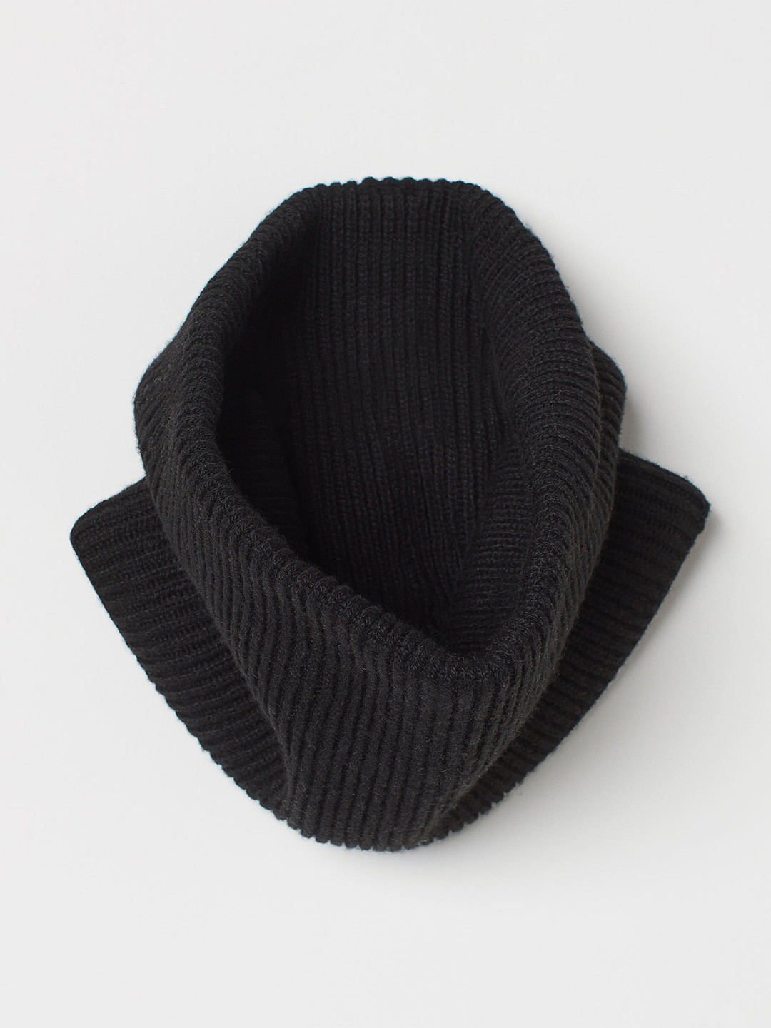 

H&M Women Black Ribbed Tube Scarf