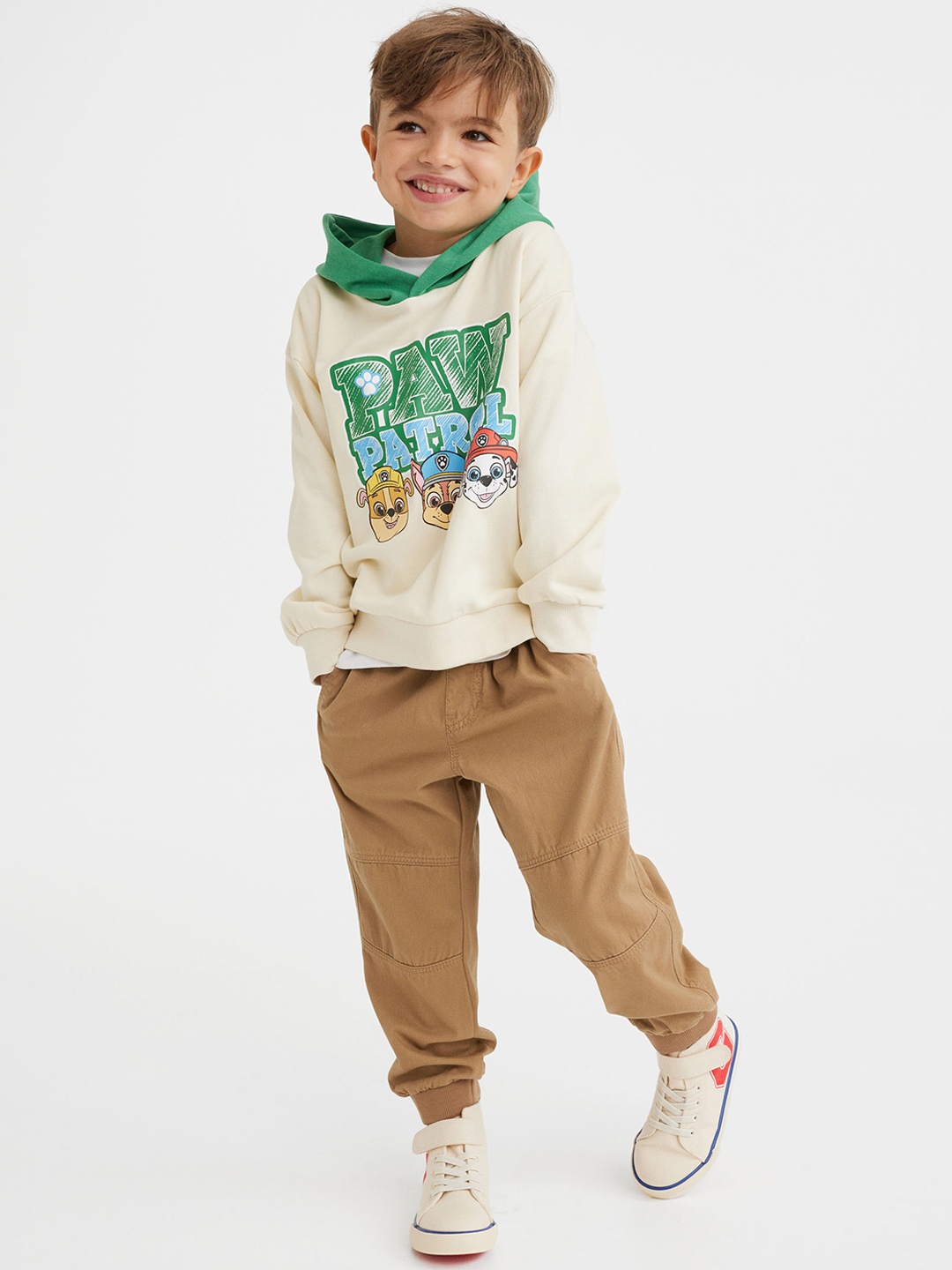 

H&M Boys Beige Adjustable-Fit Joggers