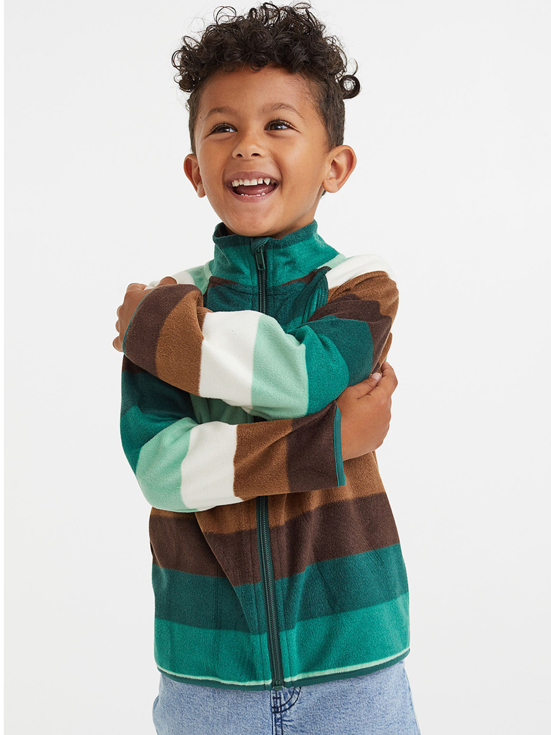 

H&M Boys Brown & Green Fleece Jacket