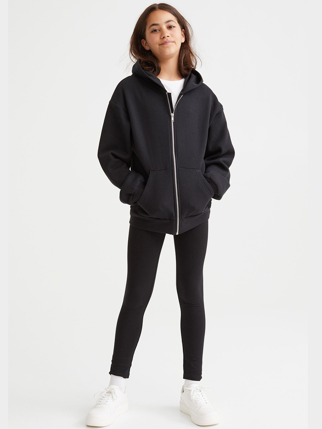 

H&M Girls Black Hooded Sweatshirt