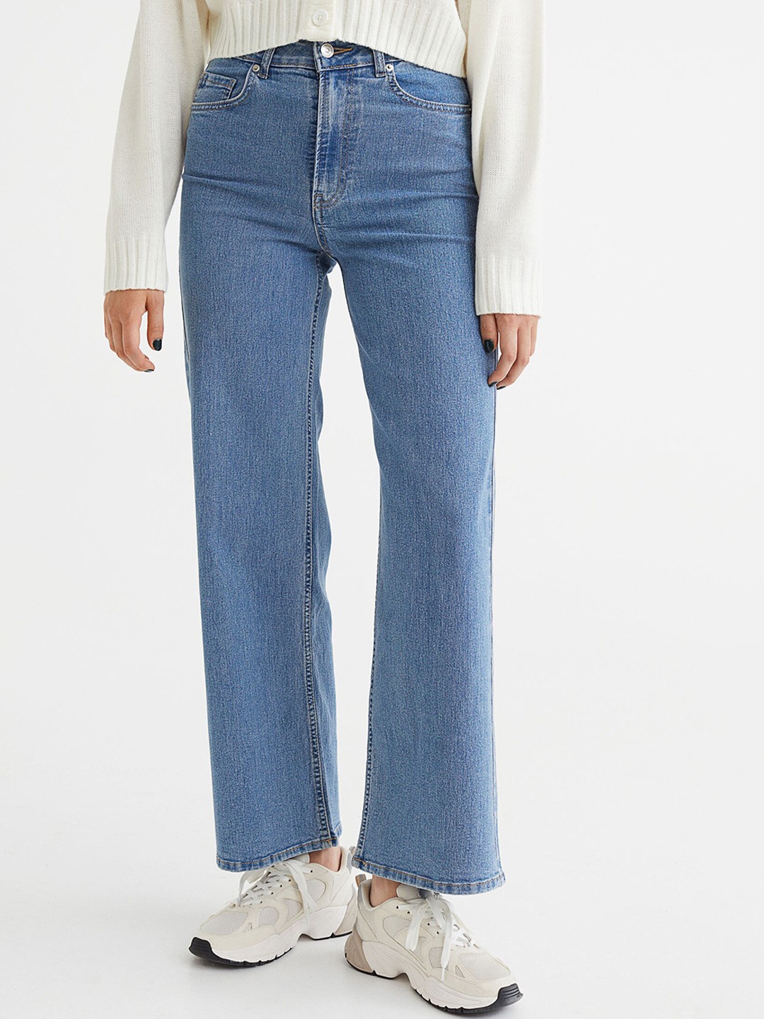 

H&M Women Blue Wide High Jeans