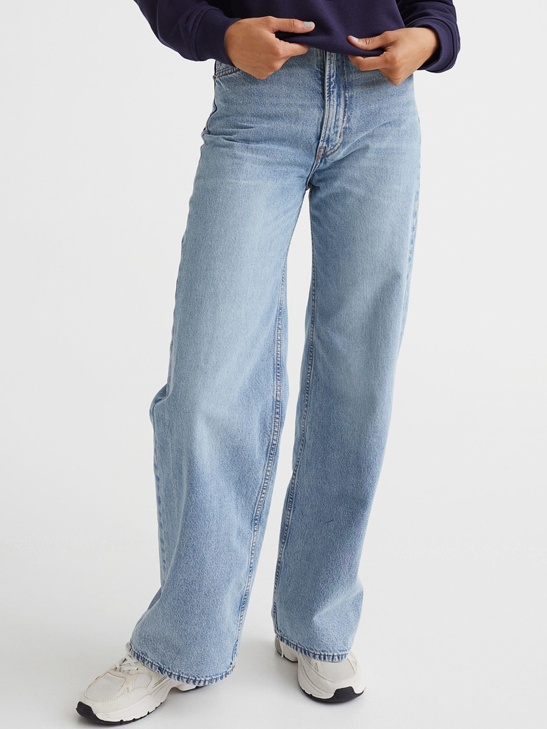 

H&M Women Blue Wide High Jeans
