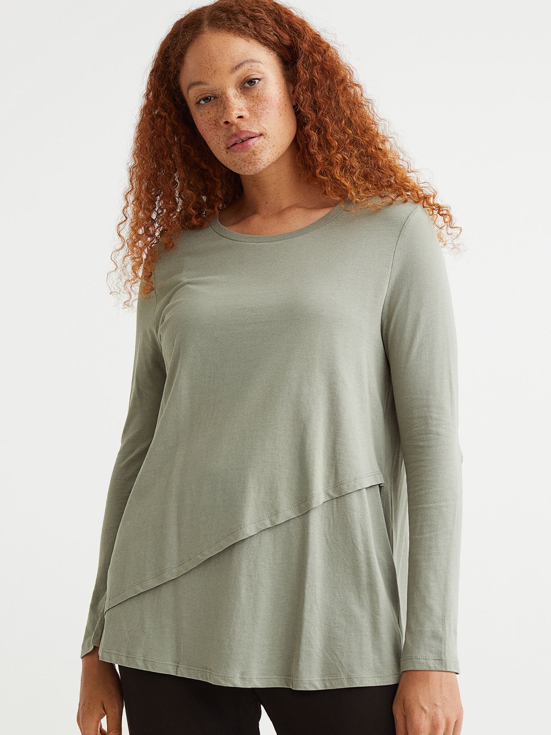 

H&M Women Green MAMA Before & After Nursing Top