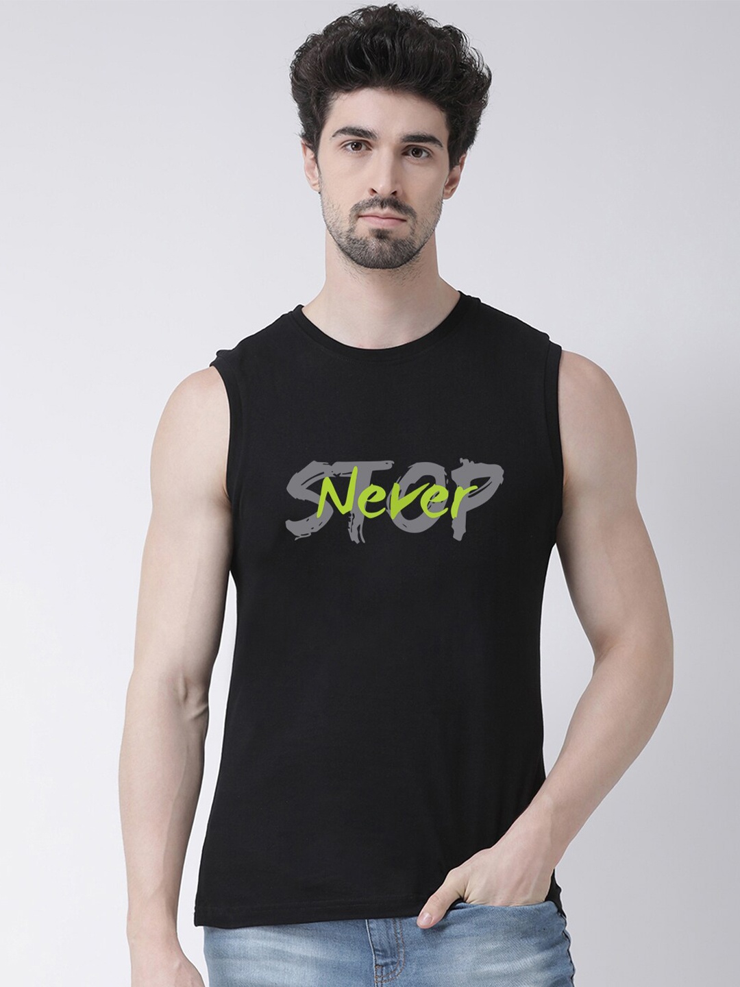 

Friskers Men Black Typography Printed T-shirt