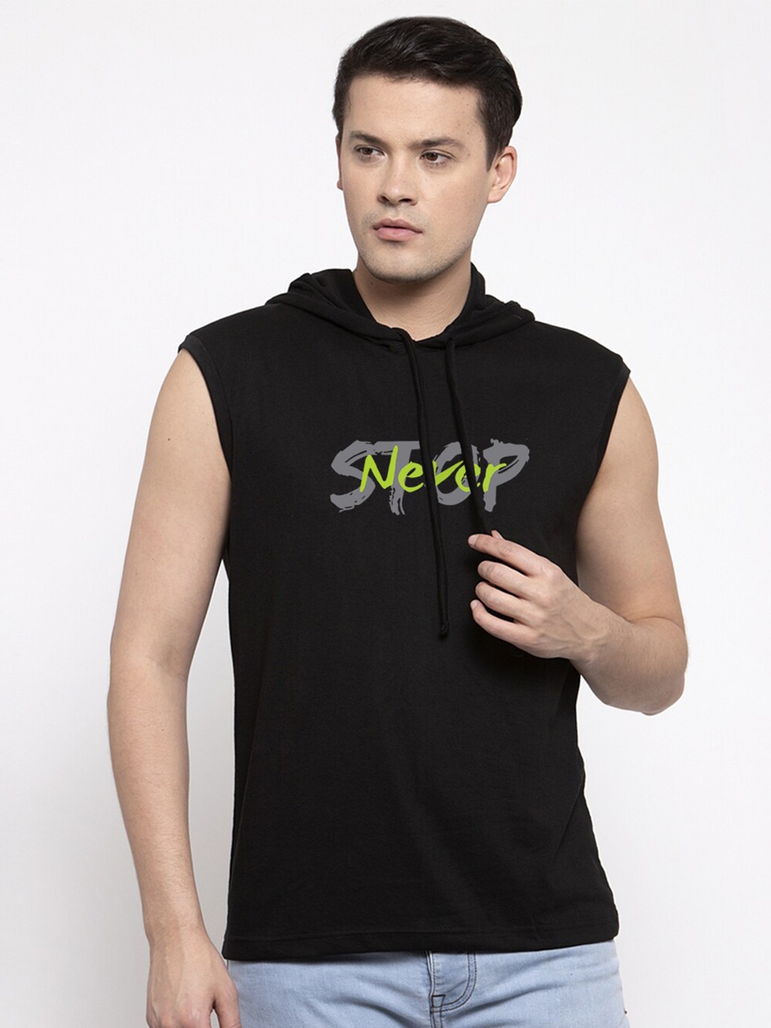 Friskers Men Black Typography T-shirt