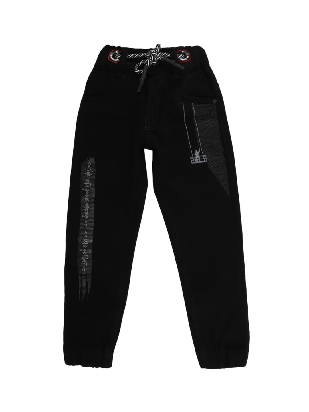 

V-Mart Boys Black Classic Cuffed Hem Jeans