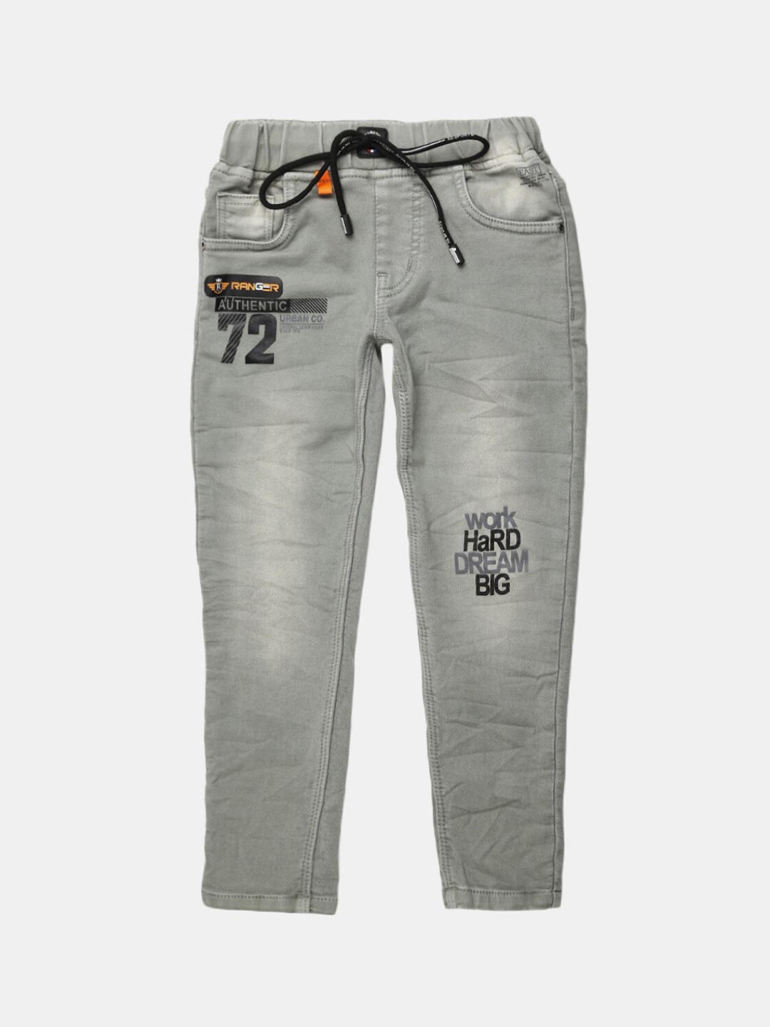 

V-Mart Boys Olive Green Classic Cotton Heavy Fade Mid-Rise Jeans