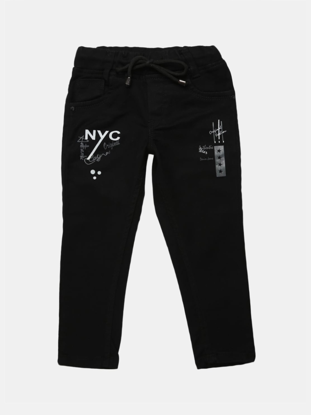

V-Mart Boys Black Printed Classic Denim Jeans