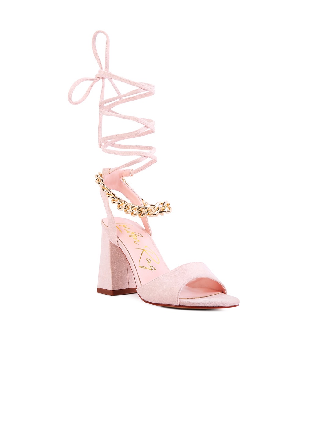 

London Rag Women Pink Suede Party Block Gladiators