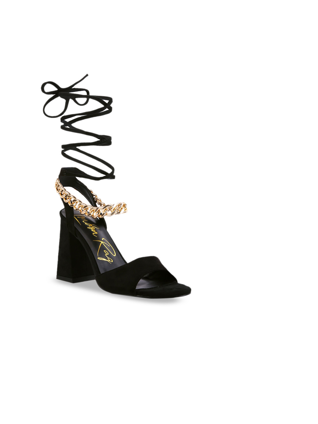 

London Rag Black Suede Party Block Pumps