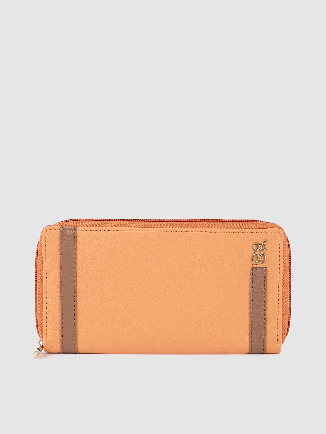 

Baggit Women Orange PU Zip Around Wallet