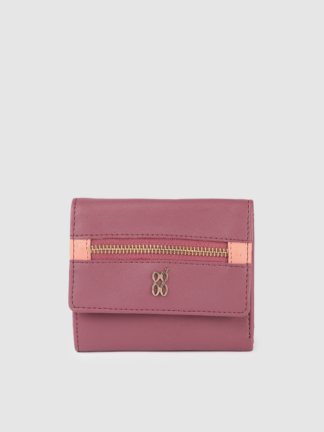 

Baggit Women Red PU Three Fold Wallet