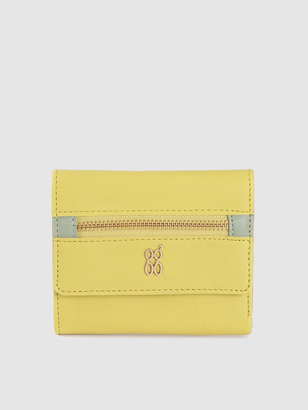 

Baggit Women Green Solid Three Fold Wallet