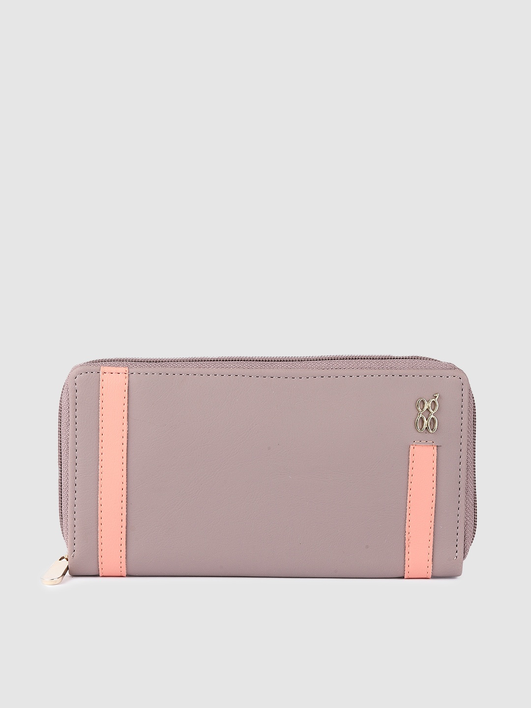 

Baggit Women Beige Solid Zip Around Wallet
