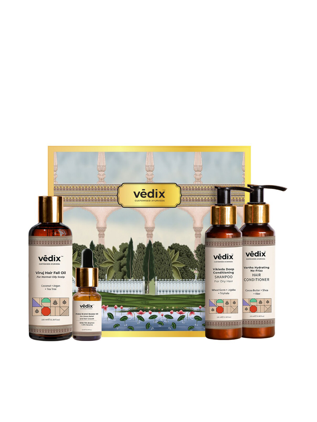 

VEDIX Ayurvedic Hair Spa Kit with Booster Oil - Hairfall Oil - Shampoo - Conditioner, Na