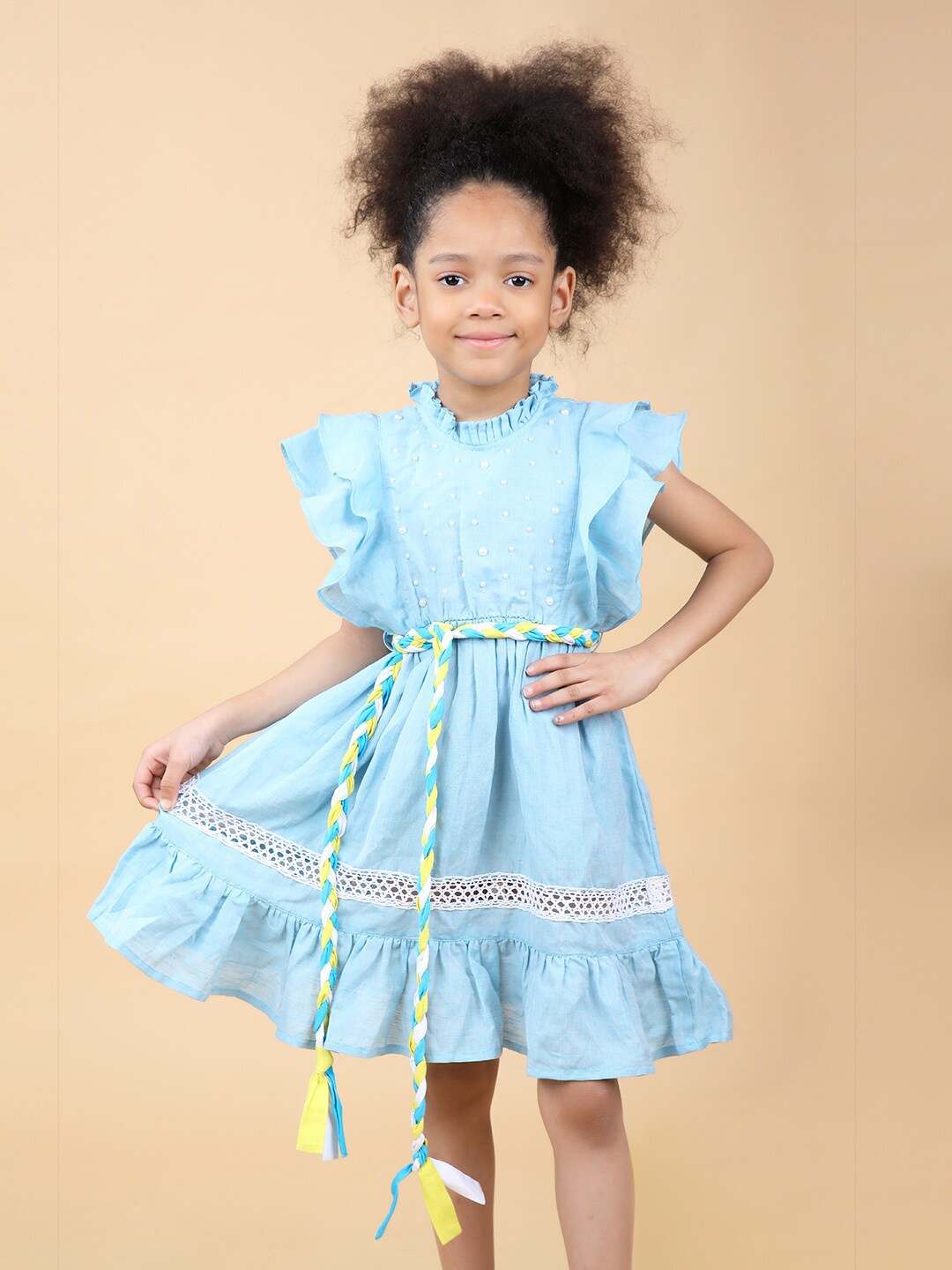 

Beyabella Girl Blue Embellished Dress
