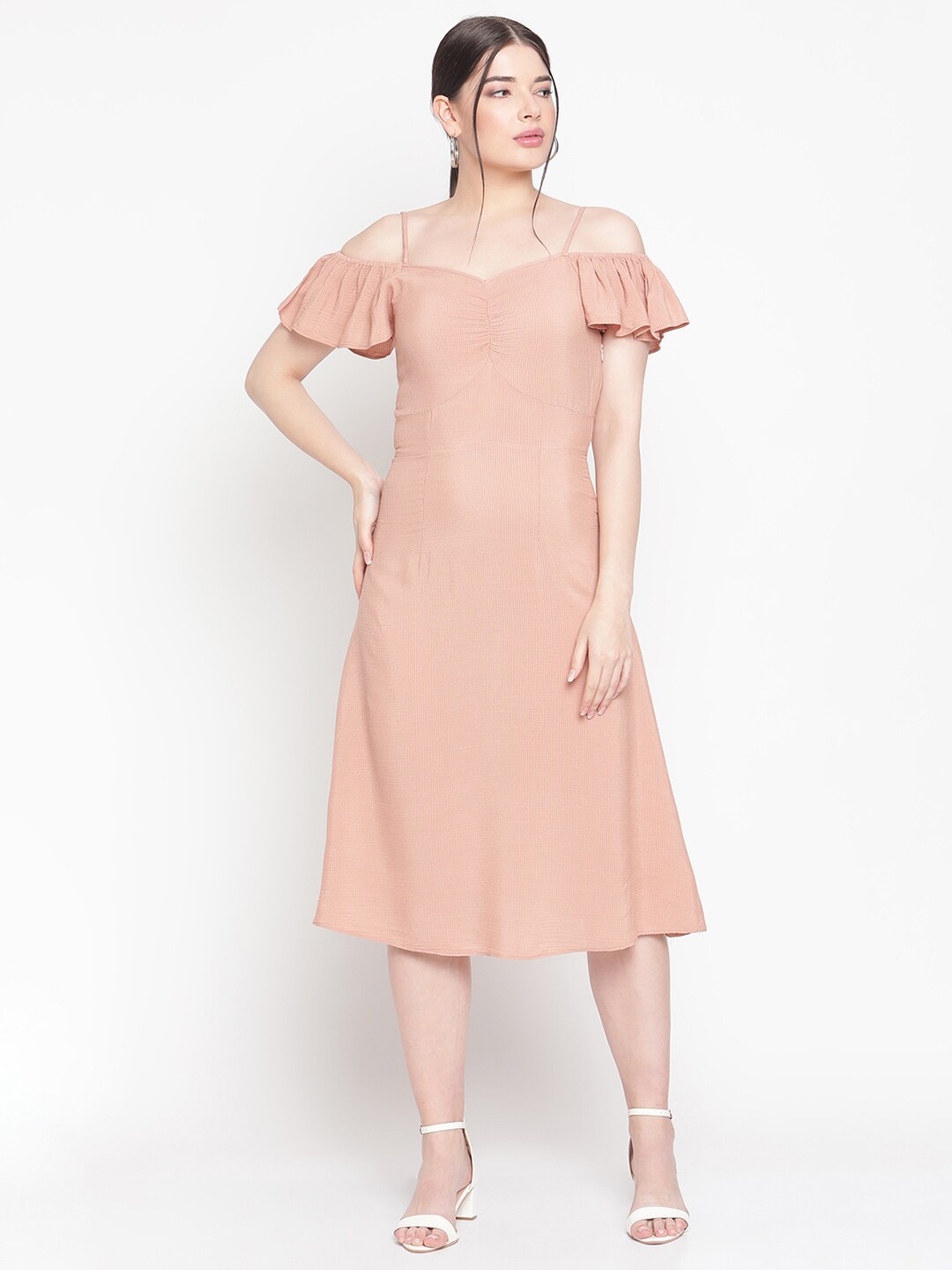 

Amagyaa Women Beige Sheath Dress