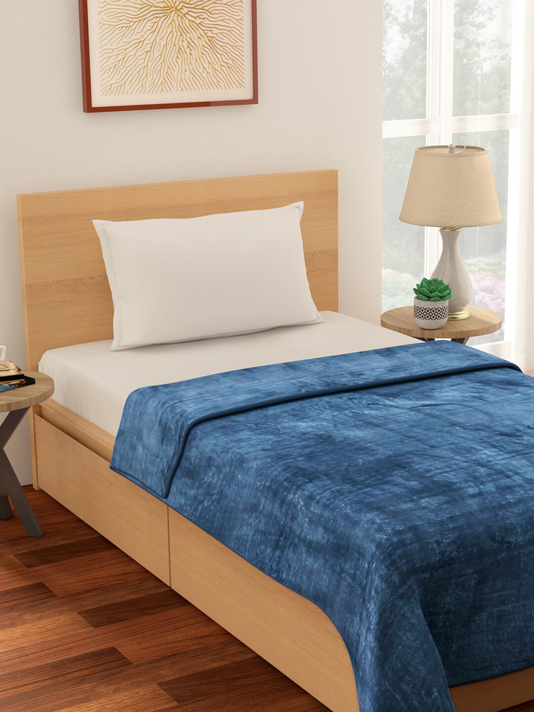 

Living scapes by Pantaloons Navy Blue Summer 300 GSM Single Bed Blanket