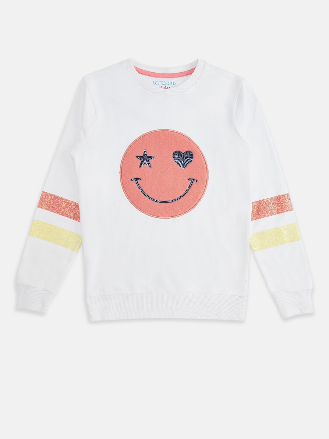 

Pantaloons Junior Girls White Printed Long Sleeves Sweatshirt