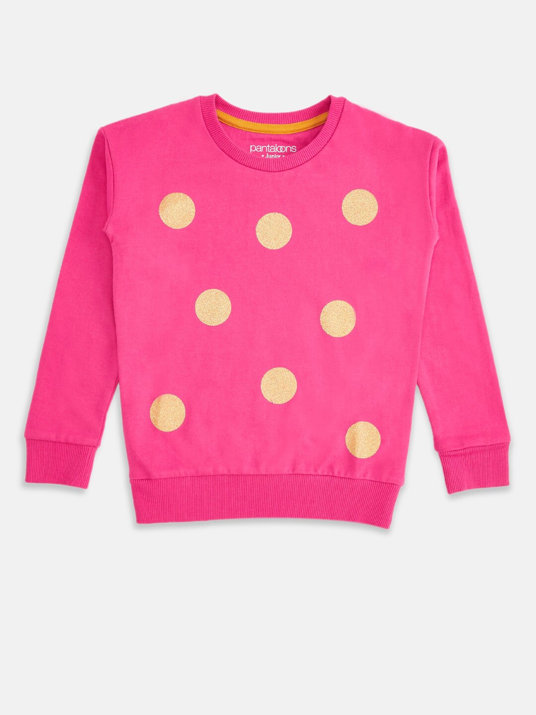 

Pantaloons Junior Girls Fuchsia & Yellow Printed Sweatshirt
