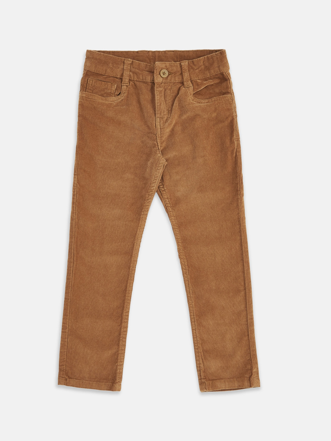 

Pantaloons Junior Boys Brown Solid Corduroy Regular Fit Trousers