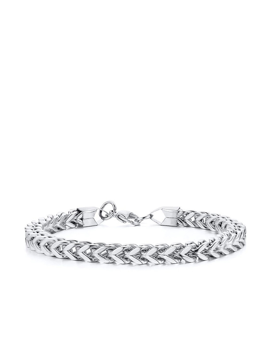 

NAKABH Men Silver-Toned Silver-Plated Link Bracelet