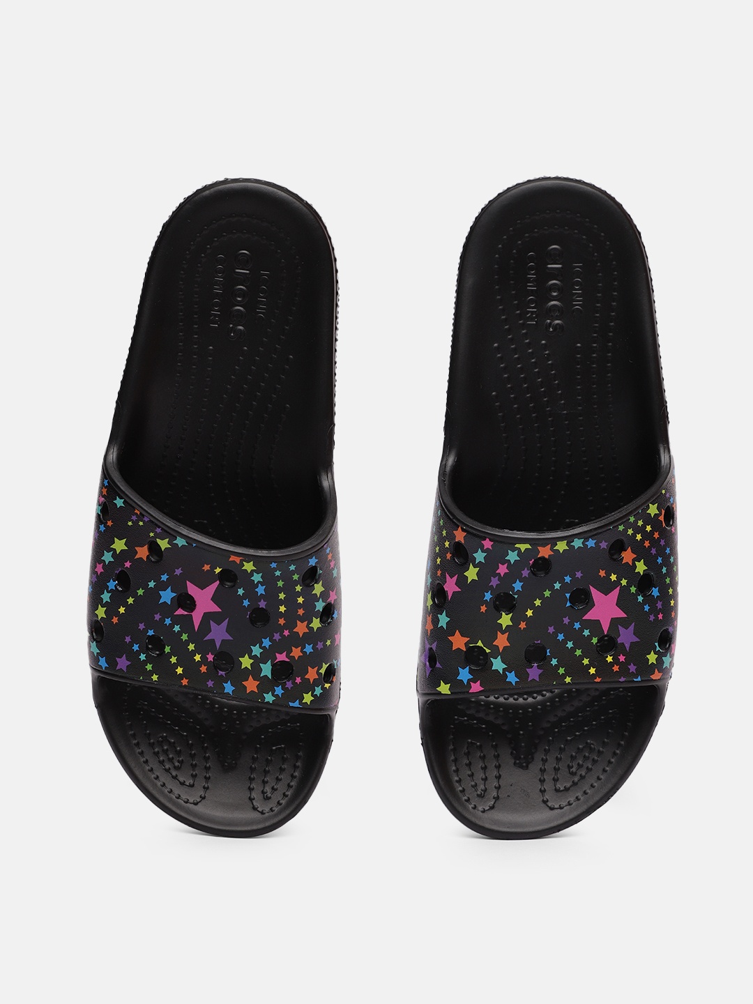 

Crocs Kids Multicoloured Printed Sliders, Multi