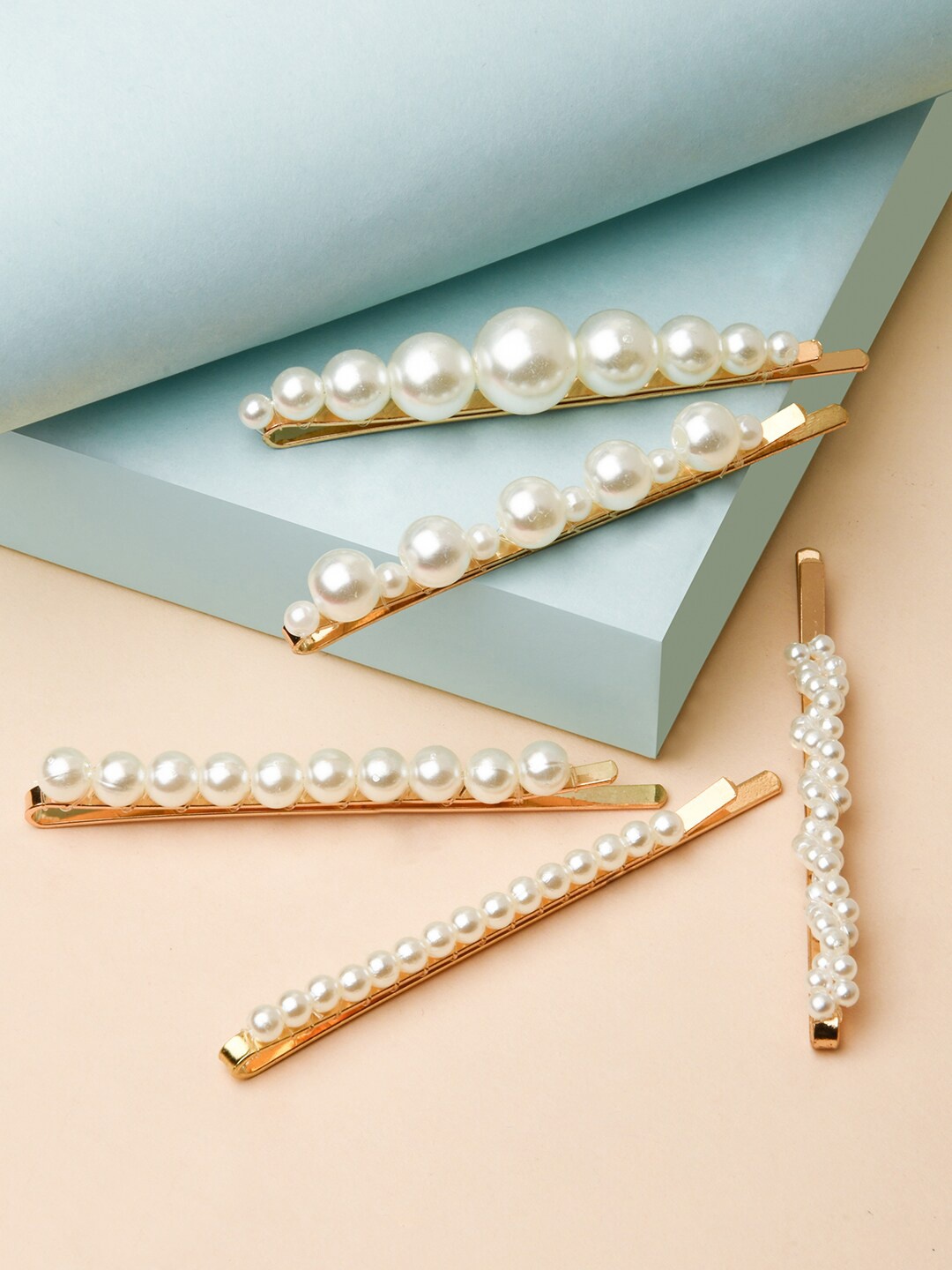 

ToniQ Women Set of 5 Gold Toned Bobby Pin
