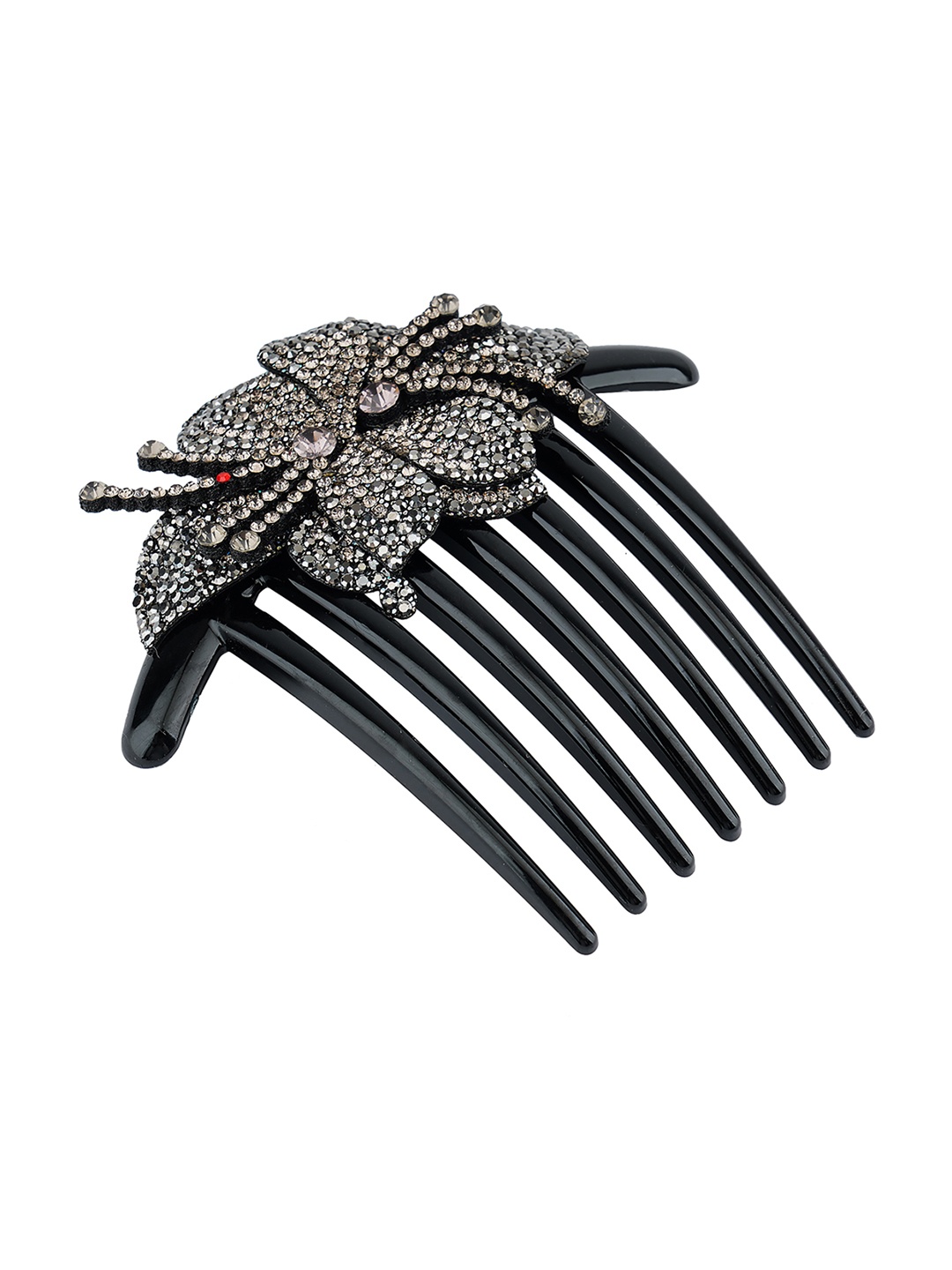 

MIZORRI Women Black Embellished Comb Pin