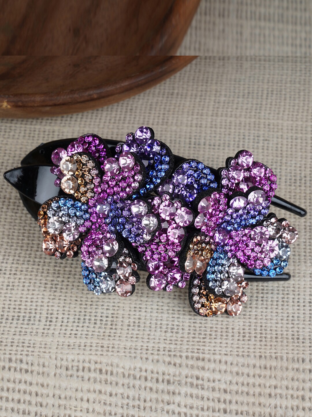 

MIZORRI Women Purple & Blue Embellished Claw Clip
