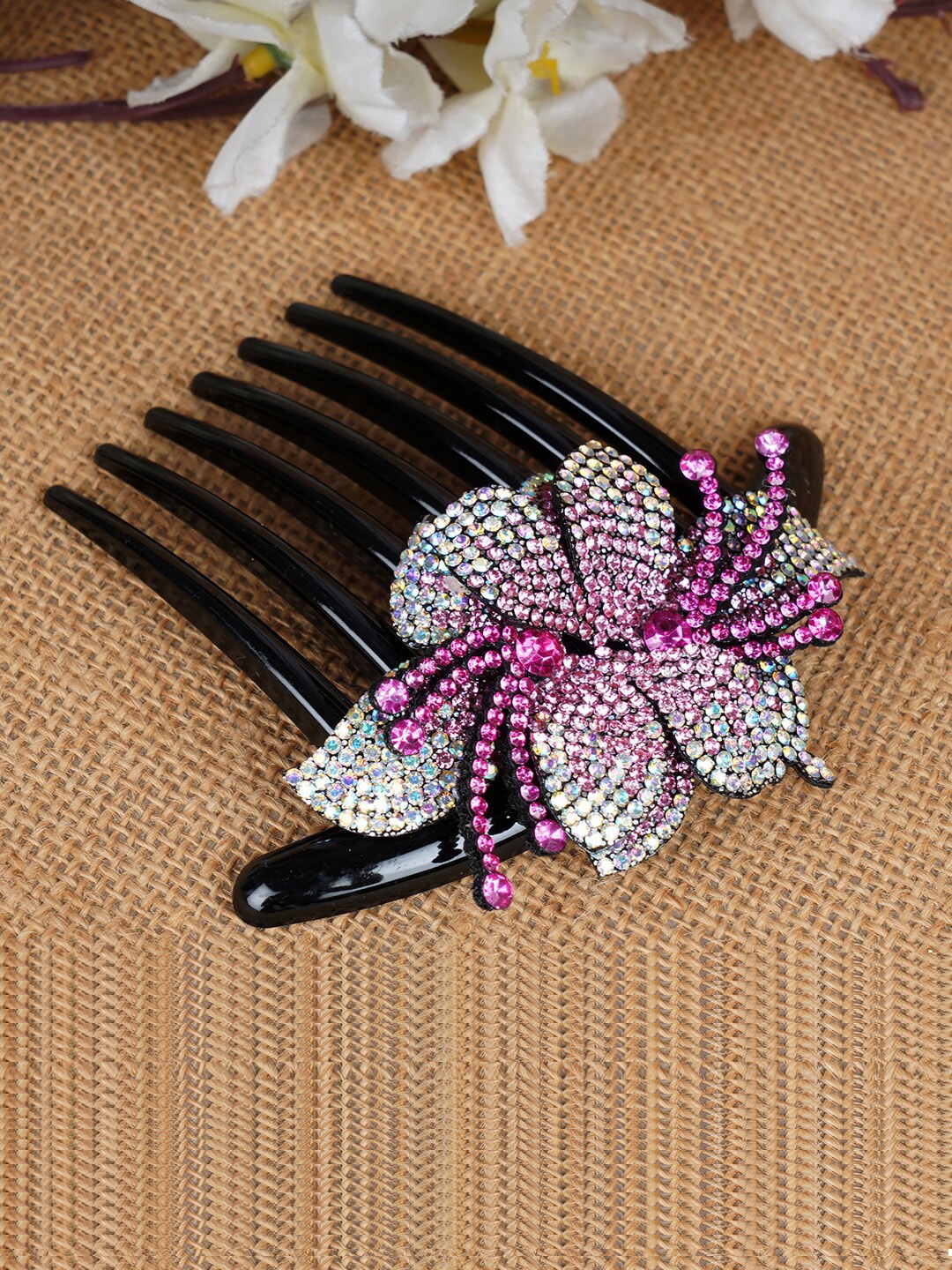 

MIZORRI Women Pink & Black Embellished Hair Accessory