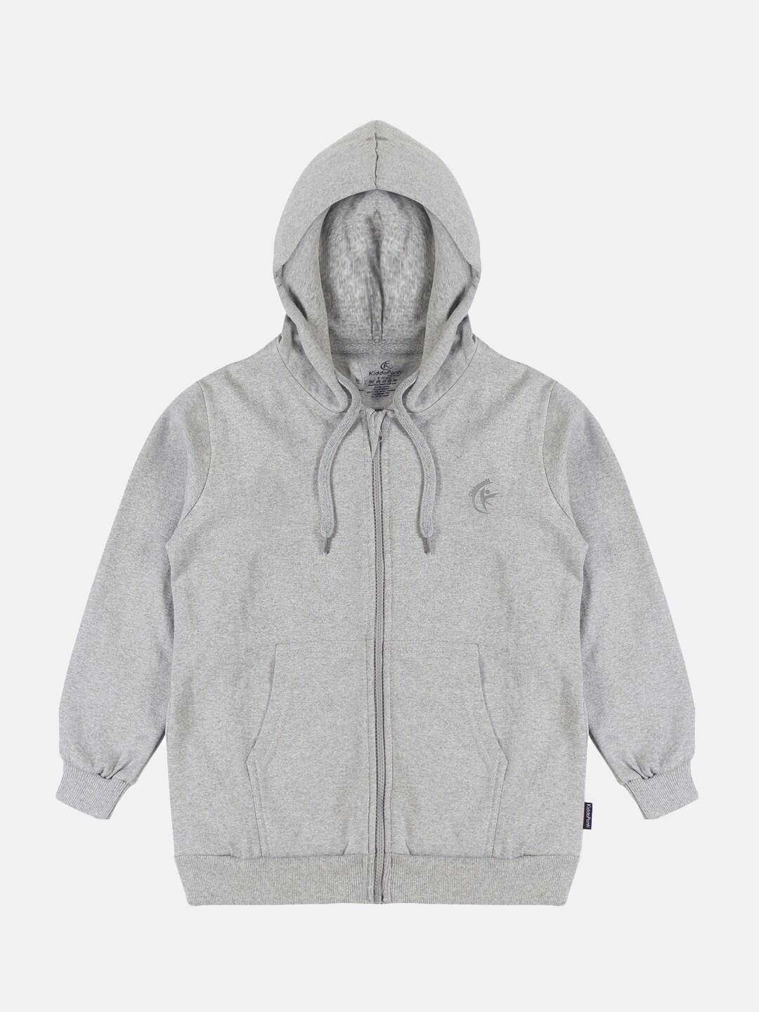

KiddoPanti Kids Grey Melange Pure Cotton Hooded Sweatshirt