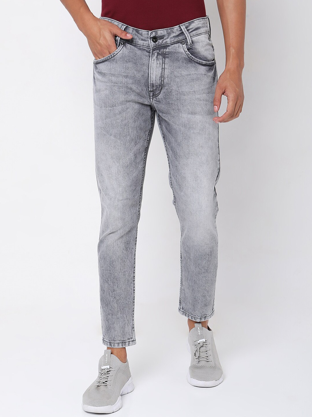 

Mufti Men Grey Slim Fit Heavy Fade Jeans