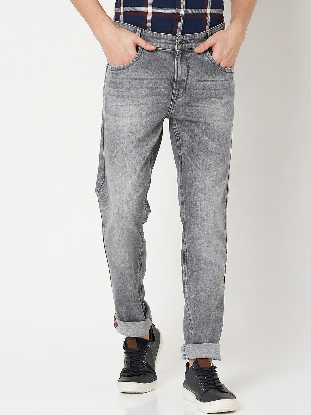 

Mufti Men Grey Heavy Fade Jeans