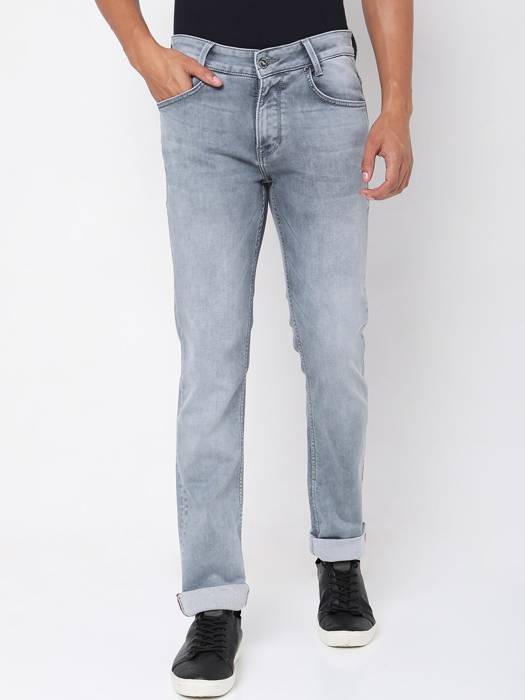 

Mufti Men Grey Slim Fit Heavy Fade Jeans