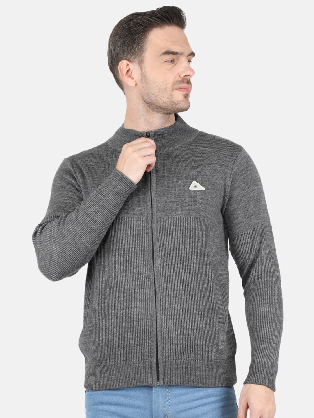 

Monte Carlo Men Grey Ribbed Pullover