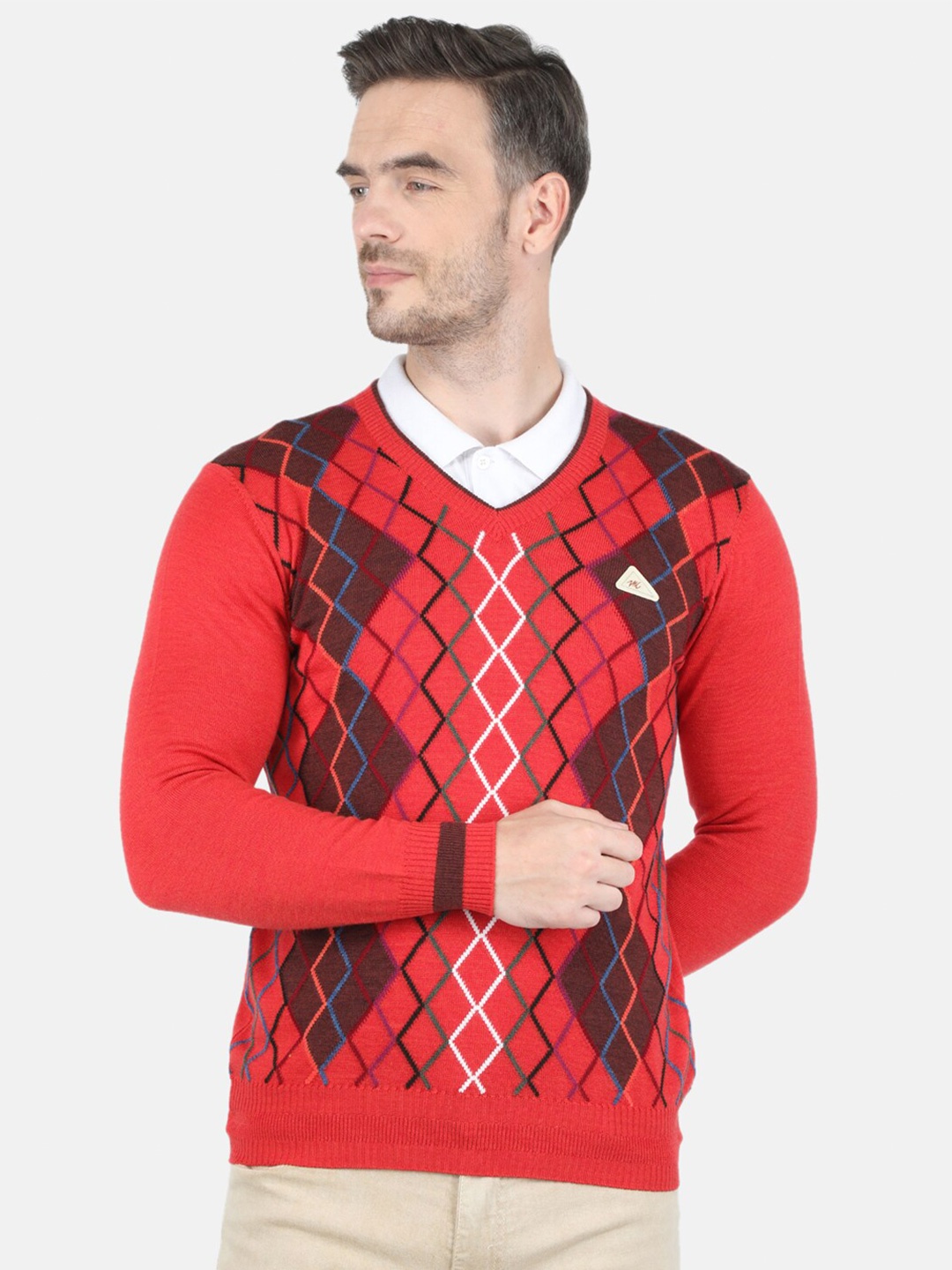 

Monte Carlo Men Red & Brown Pullover