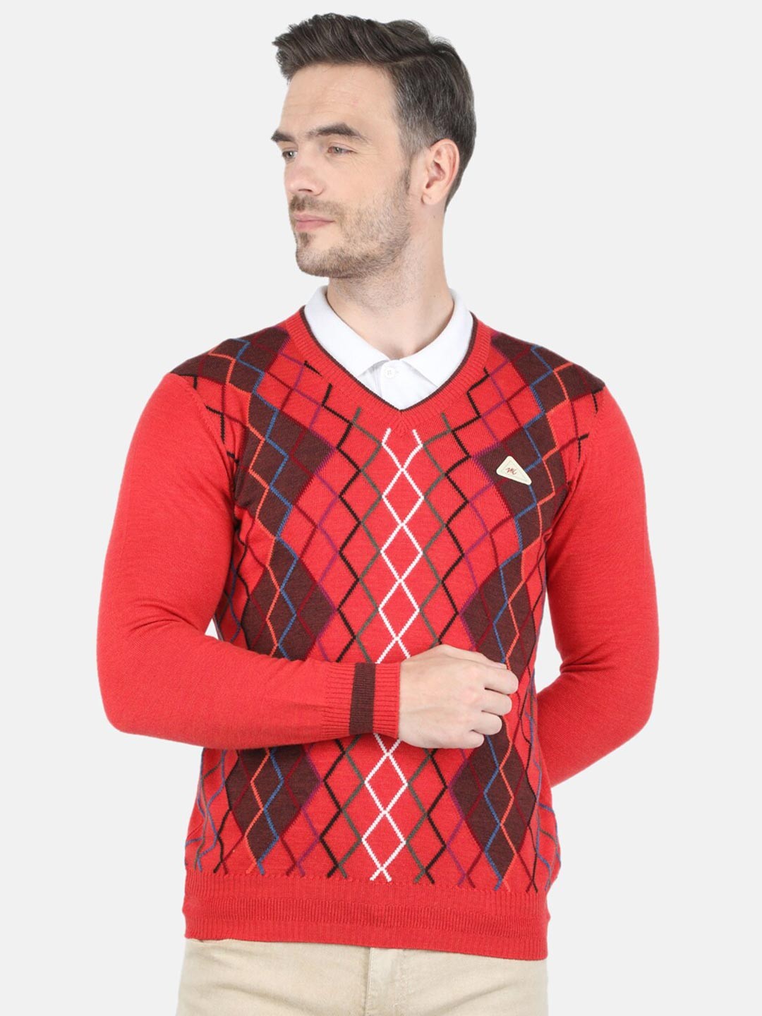 

Monte Carlo Men Red & White Checked Pullover