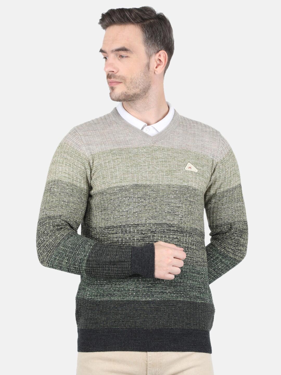 

Monte Carlo Men Grey Striped Pullover