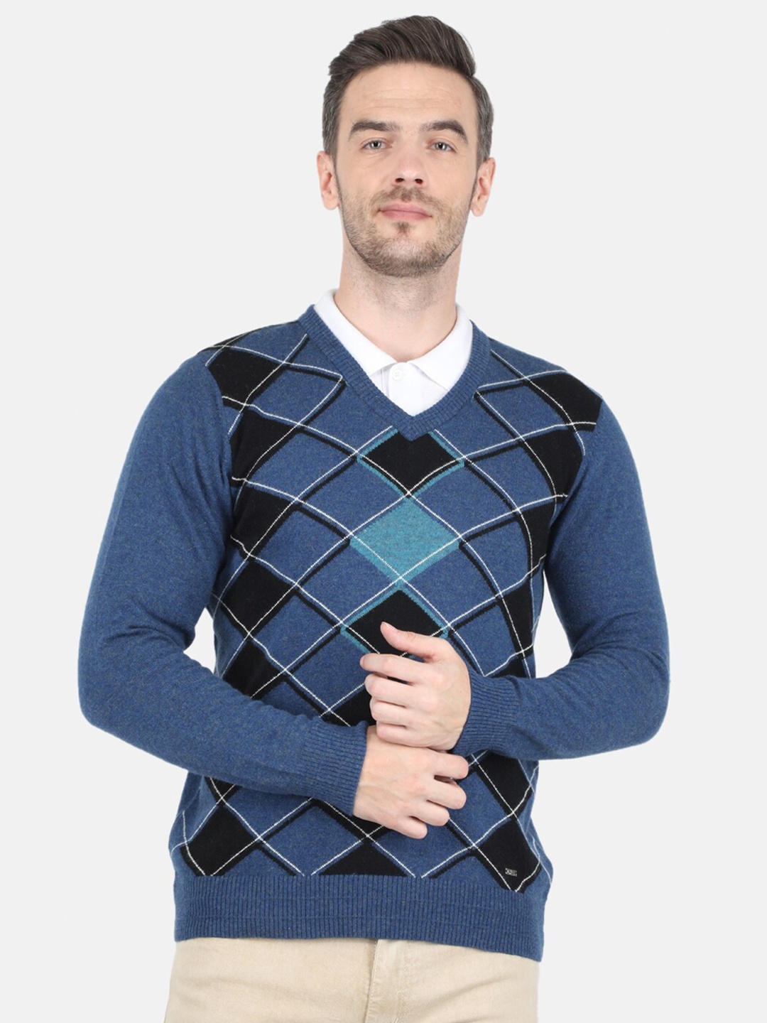 

Monte Carlo Men Blue Cable Knit Pullover