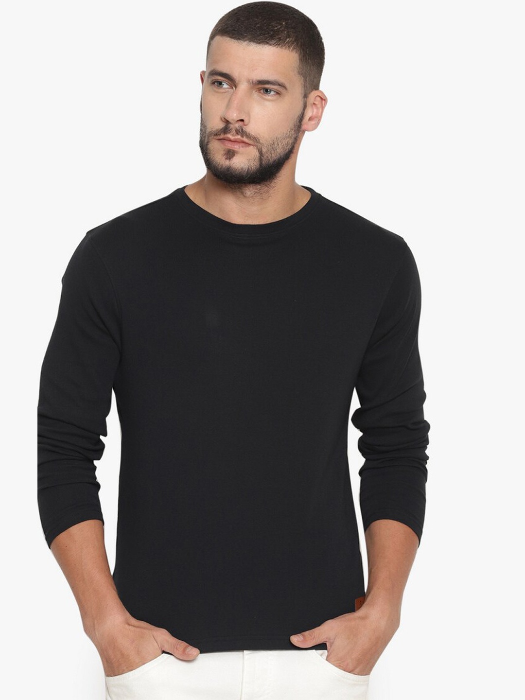 

Steenbok Men Black Slim Fit Long Sleeve T-shirt