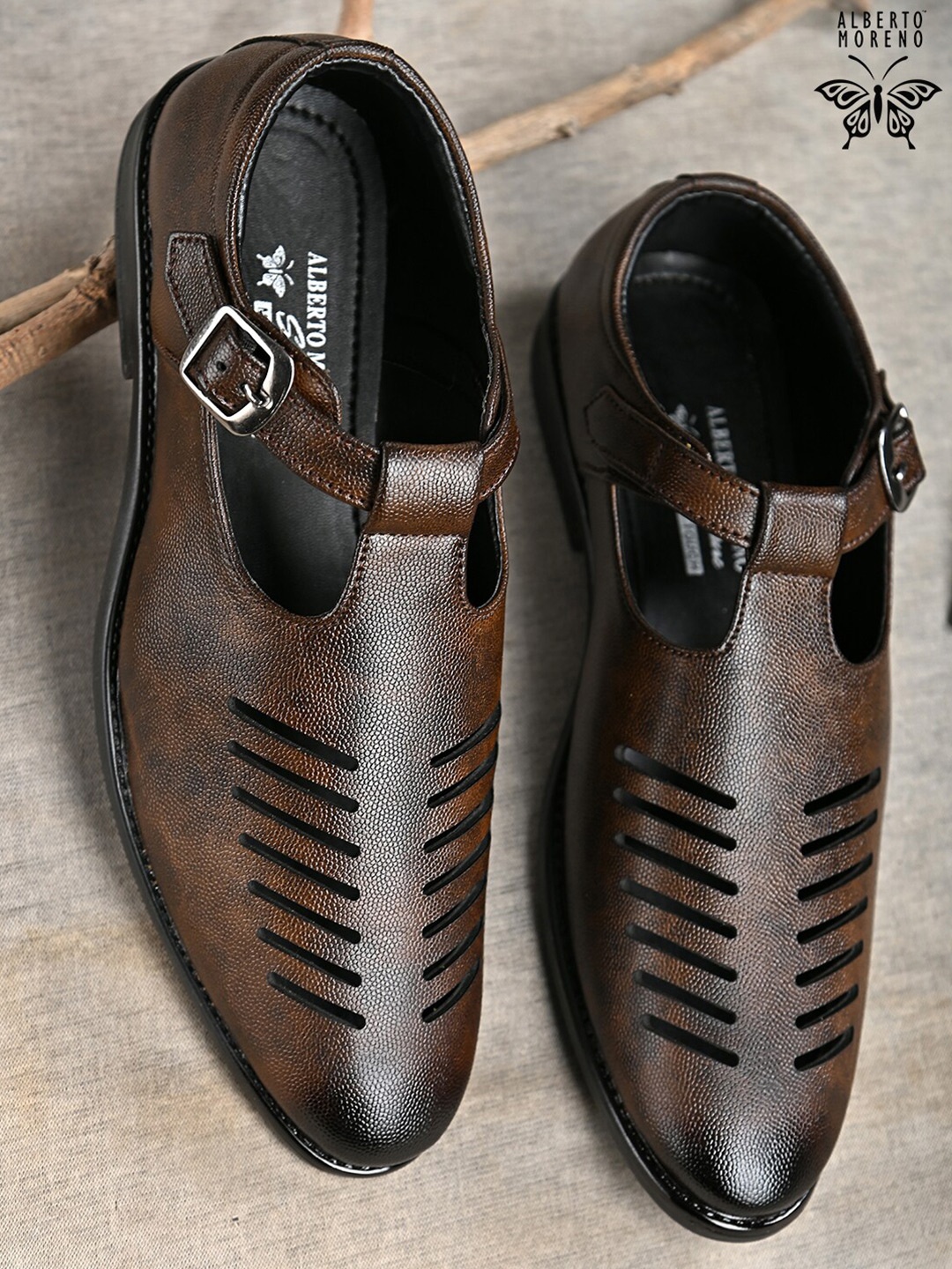 

ALBERTO MORENO Men Brown Comfort Sandals