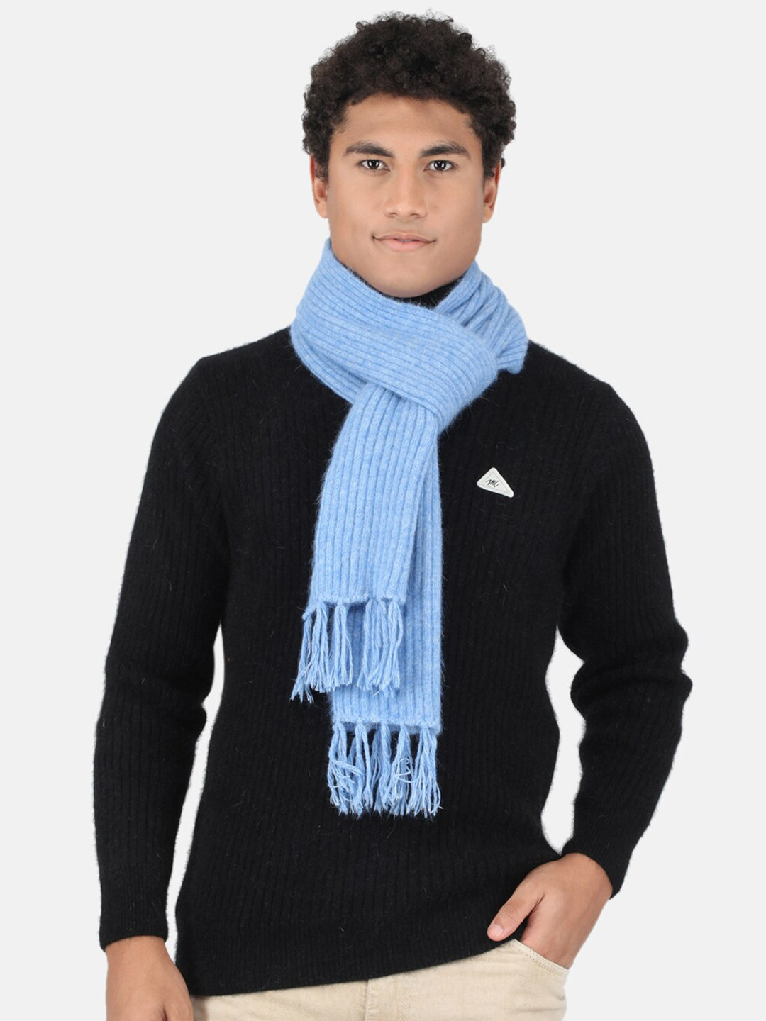 

Monte Carlo Men Blue Solid Angoora Mufflers